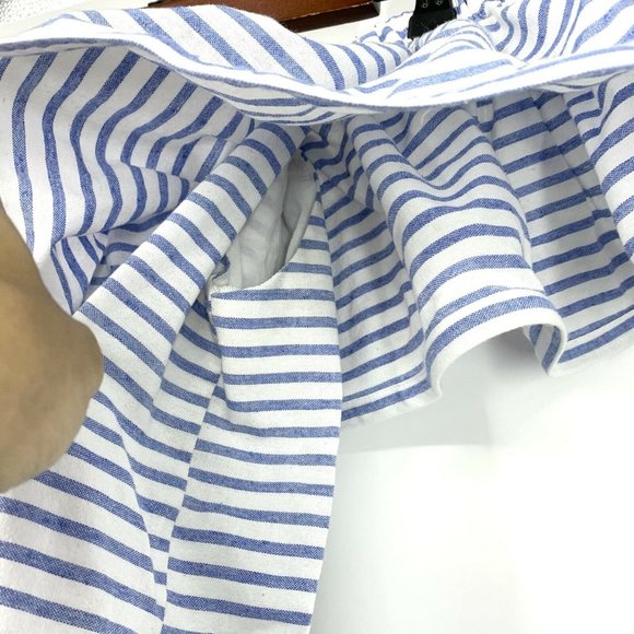 Revolve Line & Dot Stripe Off Shoulder Lea Dress - Picture 8 of 9